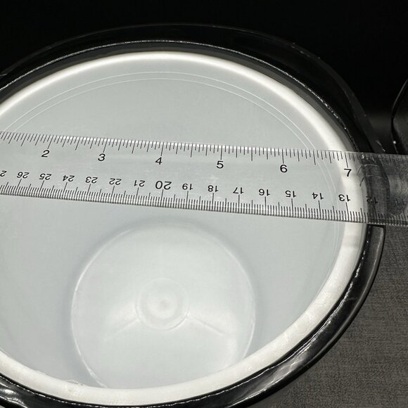 Vtg Mid Century MCM Ice Bucket Black Vinyl Clear Lucite Lid Barware Shelton Ware - Picture 12 of 14